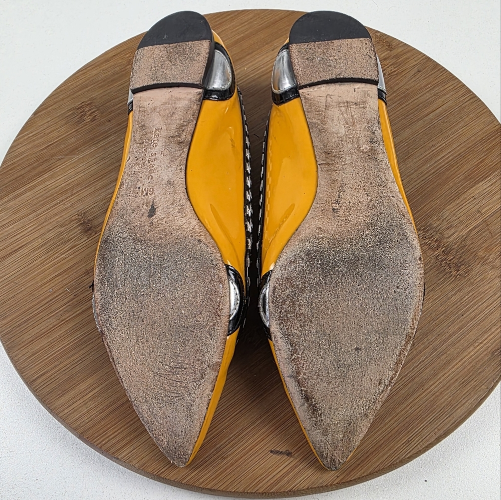 Kate Spade Yellow and White Taxi Flats - Picture 12 of 14